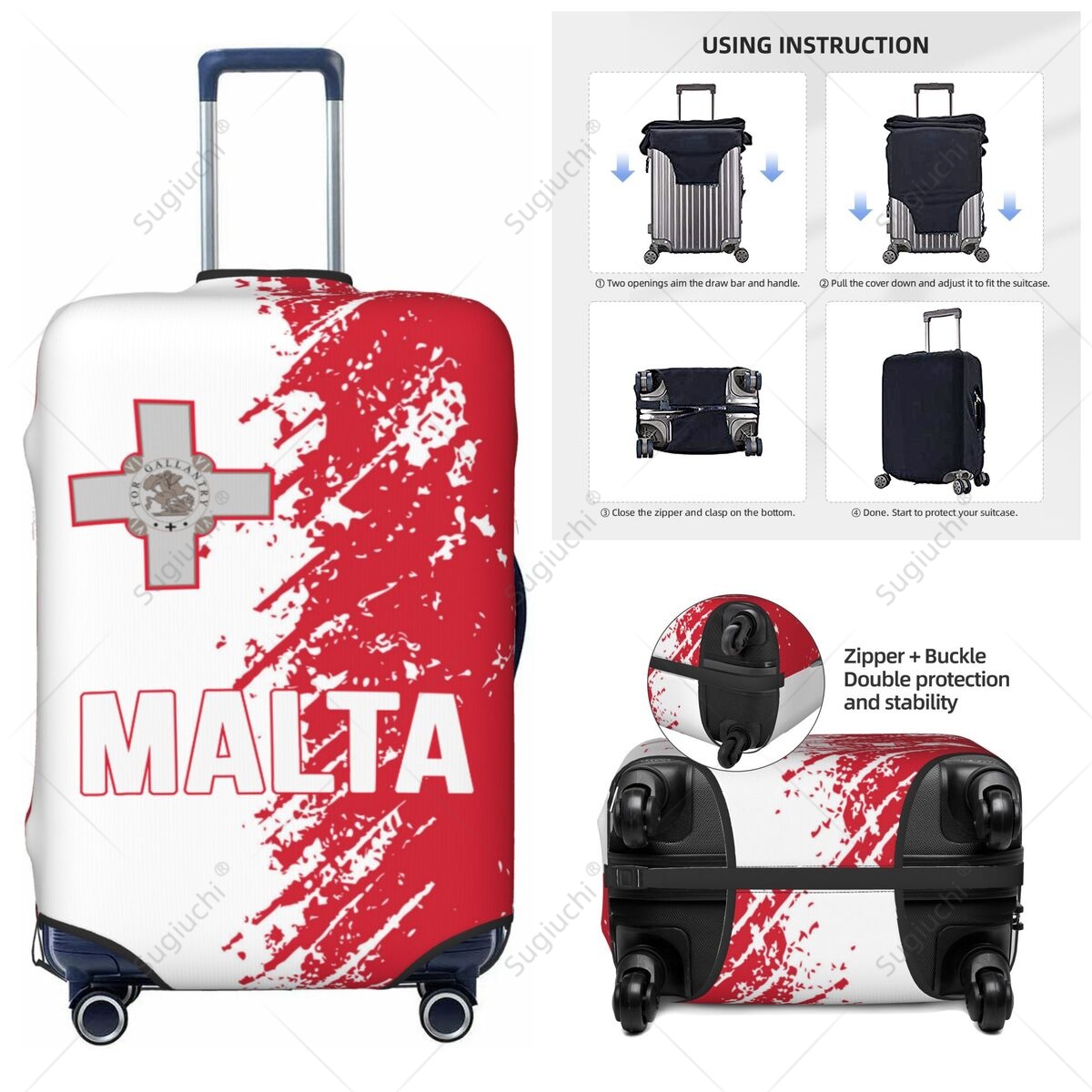 Travel Accessories Malta - Malta Flag Luggage Cover Suitcase Elastic