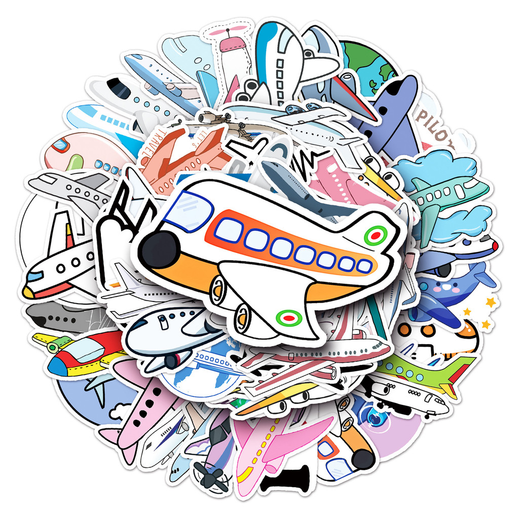 Travel Accessories And Gadgets - 50 Charming Airplane Decals - Reusable