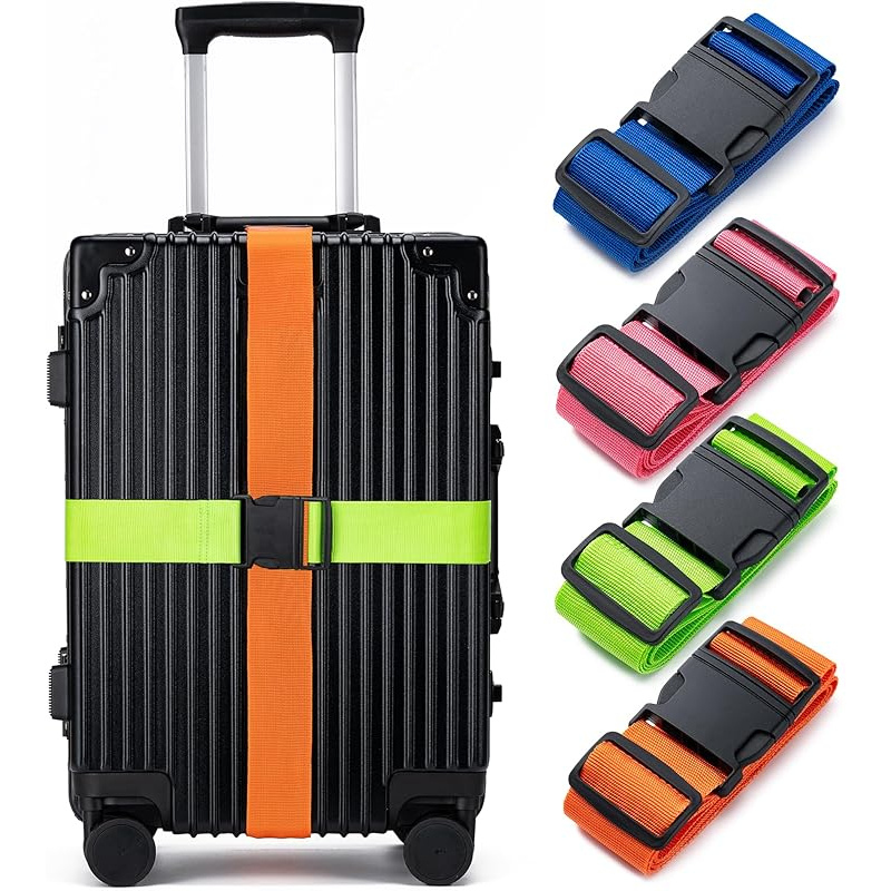 Travel Accessories Gift Set - 4Luggage Strap Set, Luggage Securing Strap,