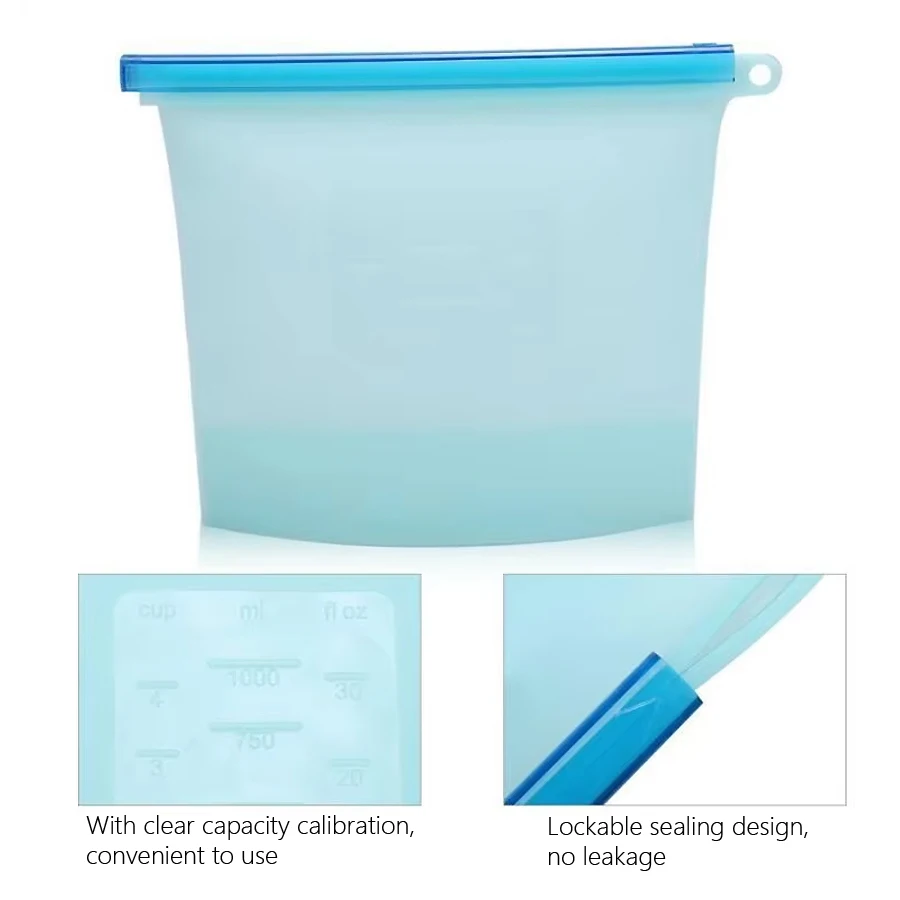 1000ml Reusable Silicone Food  - огляд і ціна Reusable Zip Bag