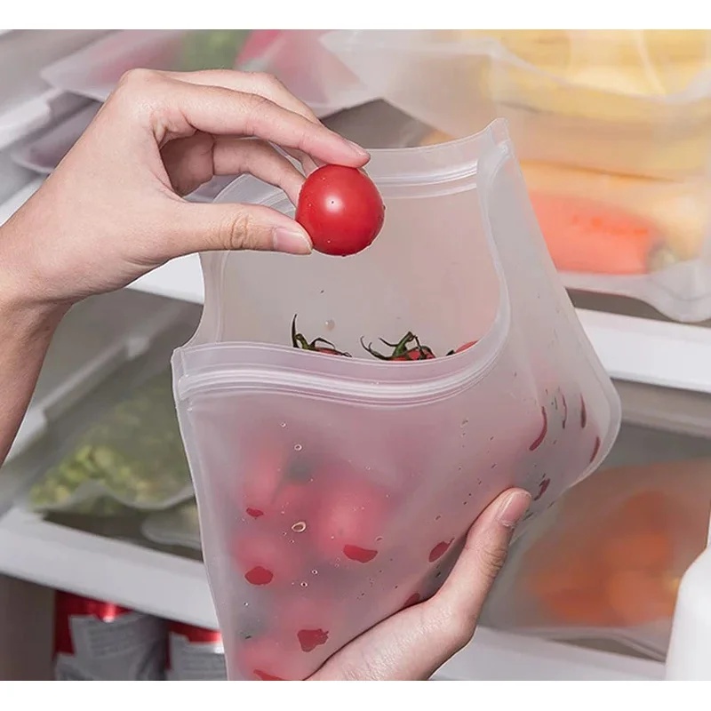 1-4pcs Silicone Food Storage B - огляд і ціна Reusable Zip Bag