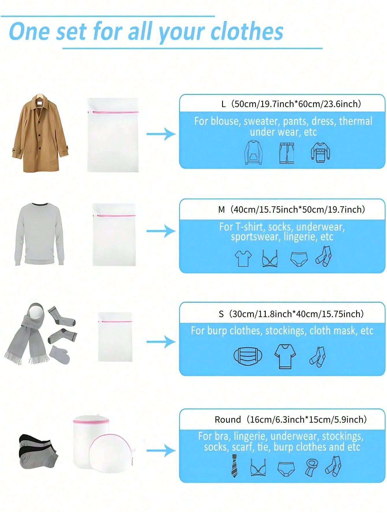 3Pcs/Set Zipped Laundry Bags R - огляд і ціна Reusable Zip Bag