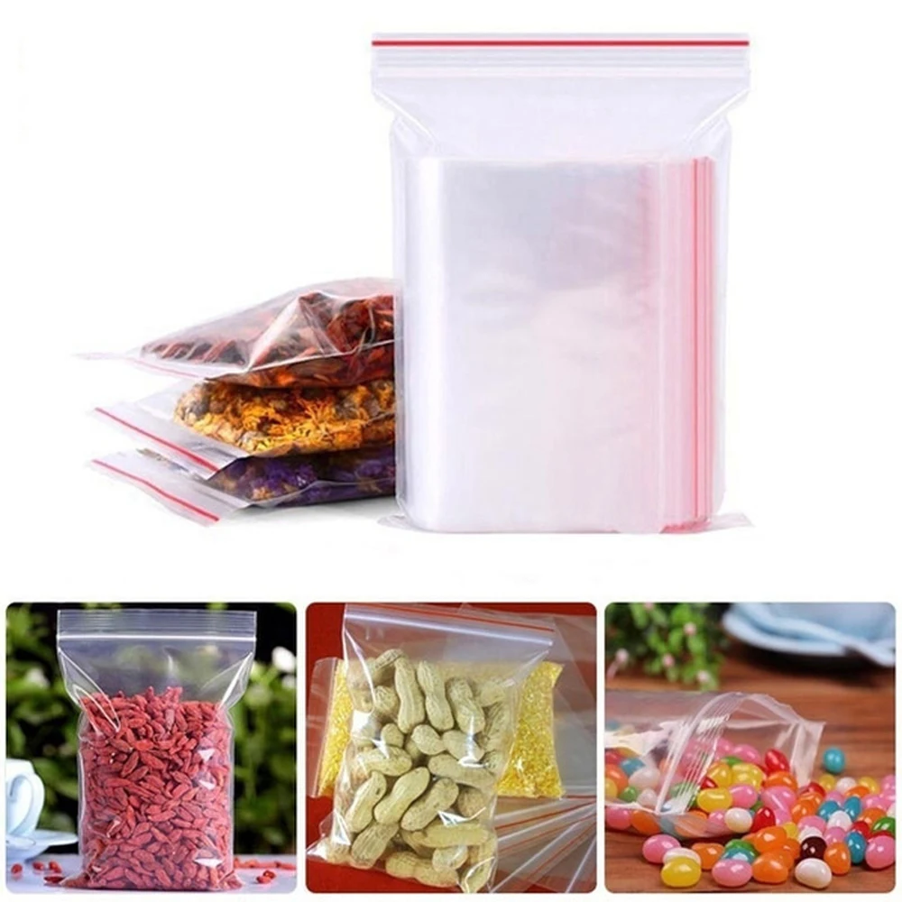 100-1000Pcs Reclosable Transpa - огляд і ціна Reusable Zip Bag