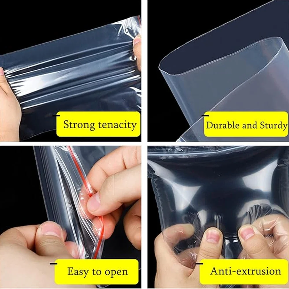 100-1000Pcs Reclosable Transpa - огляд і ціна Reusable Zip Bag